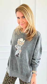 CB Custom - Rodeo Runway Sweatshirt-130 Long Sleeve Tops-Blu Pepper / Holly-Coastal Bloom Boutique, find the trendiest versions of the popular styles and looks Located in Indialantic, FL