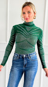 Emerald Radiance Bodysuit Top-110 Long Sleeve Tops-7Mango7-Coastal Bloom Boutique, find the trendiest versions of the popular styles and looks Located in Indialantic, FL