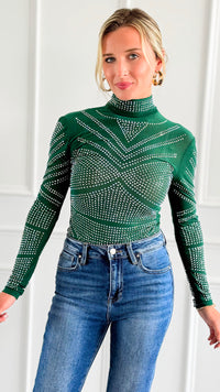 Emerald Radiance Bodysuit Top-110 Long Sleeve Tops-7Mango7-Coastal Bloom Boutique, find the trendiest versions of the popular styles and looks Located in Indialantic, FL