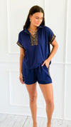 Weekend Mood Leopard Trim Set-210 Loungewear/sets-she + sky-Coastal Bloom Boutique, find the trendiest versions of the popular styles and looks Located in Indialantic, FL