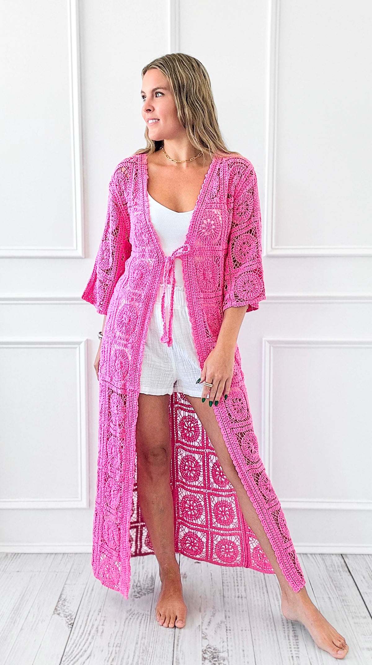 Sunset Lounge Knit Kimono-150 Cardigans/Layers-POL-Coastal Bloom Boutique, find the trendiest versions of the popular styles and looks Located in Indialantic, FL