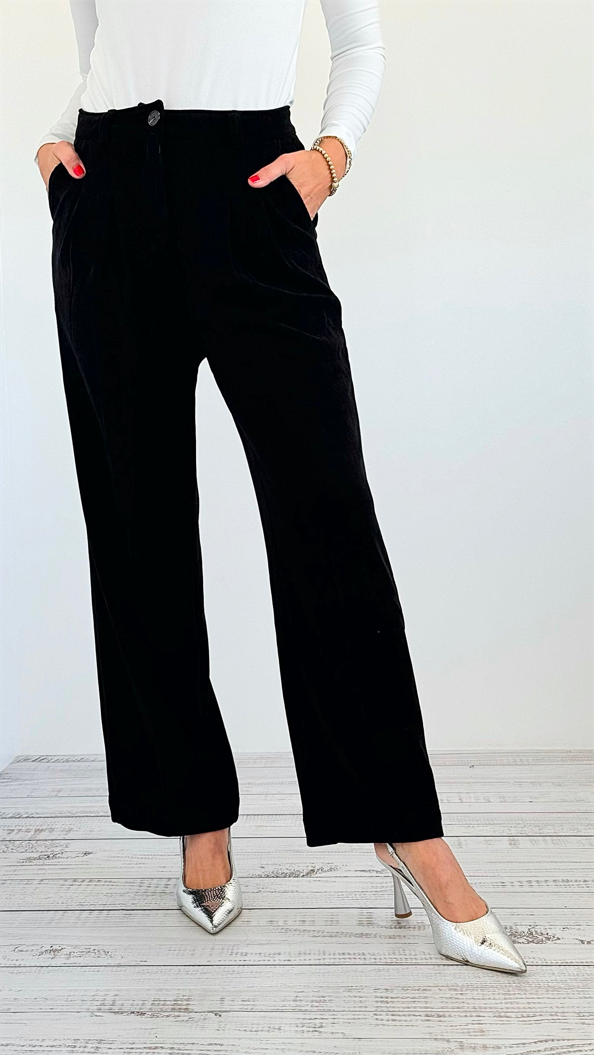 Velvet Aura Wide-Leg Pant-170 Bottoms-Michel-Coastal Bloom Boutique, find the trendiest versions of the popular styles and looks Located in Indialantic, FL