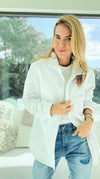 Relaxed Open-Front Jacket - White-160 Jackets-Mono B-Coastal Bloom Boutique, find the trendiest versions of the popular styles and looks Located in Indialantic, FL