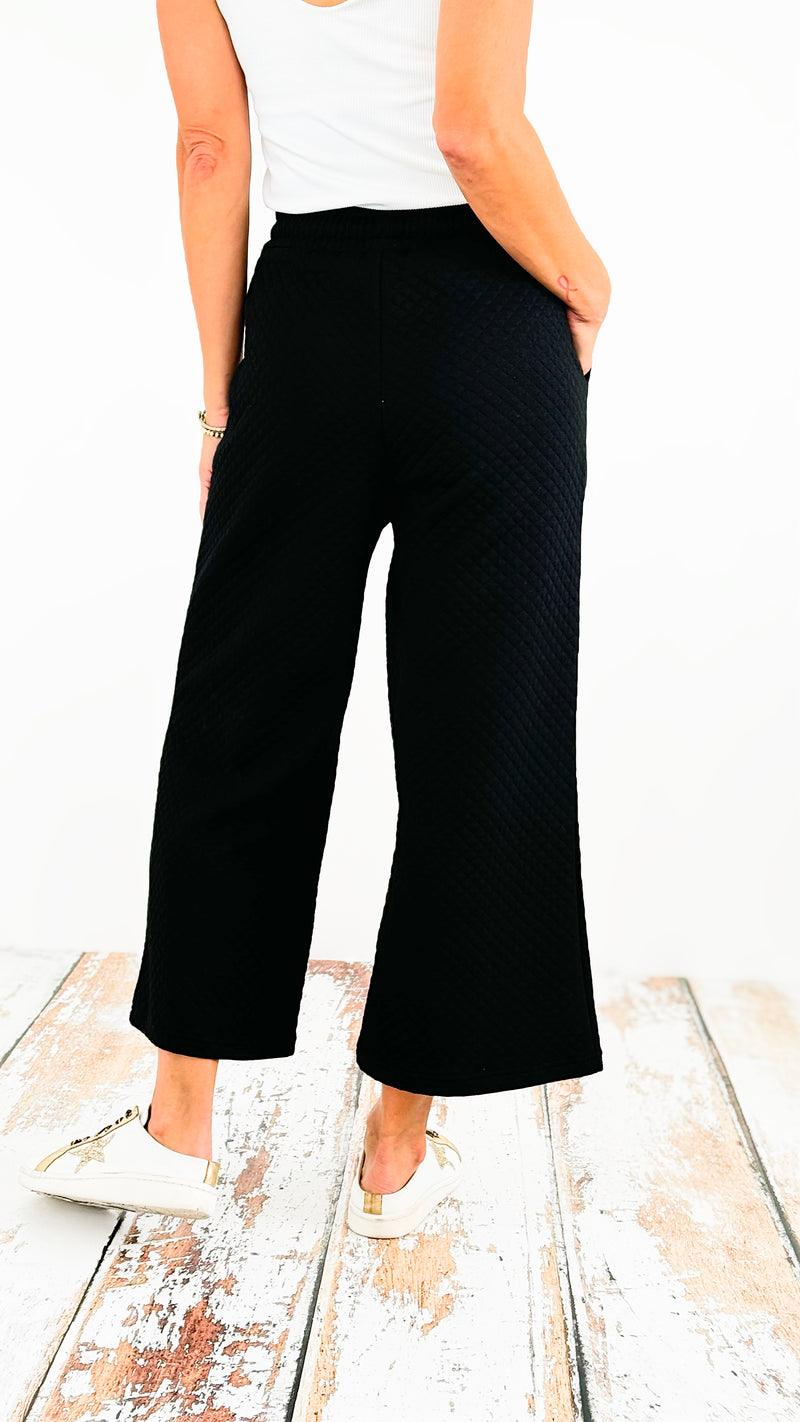 Textured Straight Leg Pants - Black-170 Bottoms-ee:some-Coastal Bloom Boutique, find the trendiest versions of the popular styles and looks Located in Indialantic, FL