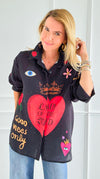 Roses Are Red Italian Blouse-110 Long Sleeve Tops-Italianissimo-Coastal Bloom Boutique, find the trendiest versions of the popular styles and looks Located in Indialantic, FL