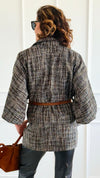 Luxe Belted Italian Jacket-160 Jackets-AZUL MONACO-Coastal Bloom Boutique, find the trendiest versions of the popular styles and looks Located in Indialantic, FL