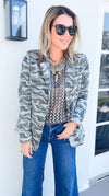 Camo Cameo Printed Blazer-160 Jackets-NoaBoa-Coastal Bloom Boutique, find the trendiest versions of the popular styles and looks Located in Indialantic, FL