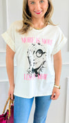 Less & More Italian Graphic Tee-110 Short Sleeve Tops-FIRSTAGE-Coastal Bloom Boutique, find the trendiest versions of the popular styles and looks Located in Indialantic, FL