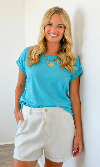 Effortless Essential Tee - Turquoise