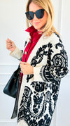Jacquard Cardigan-150 Cardigans/Layers-Z STUDIO-Coastal Bloom Boutique, find the trendiest versions of the popular styles and looks Located in Indialantic, FL