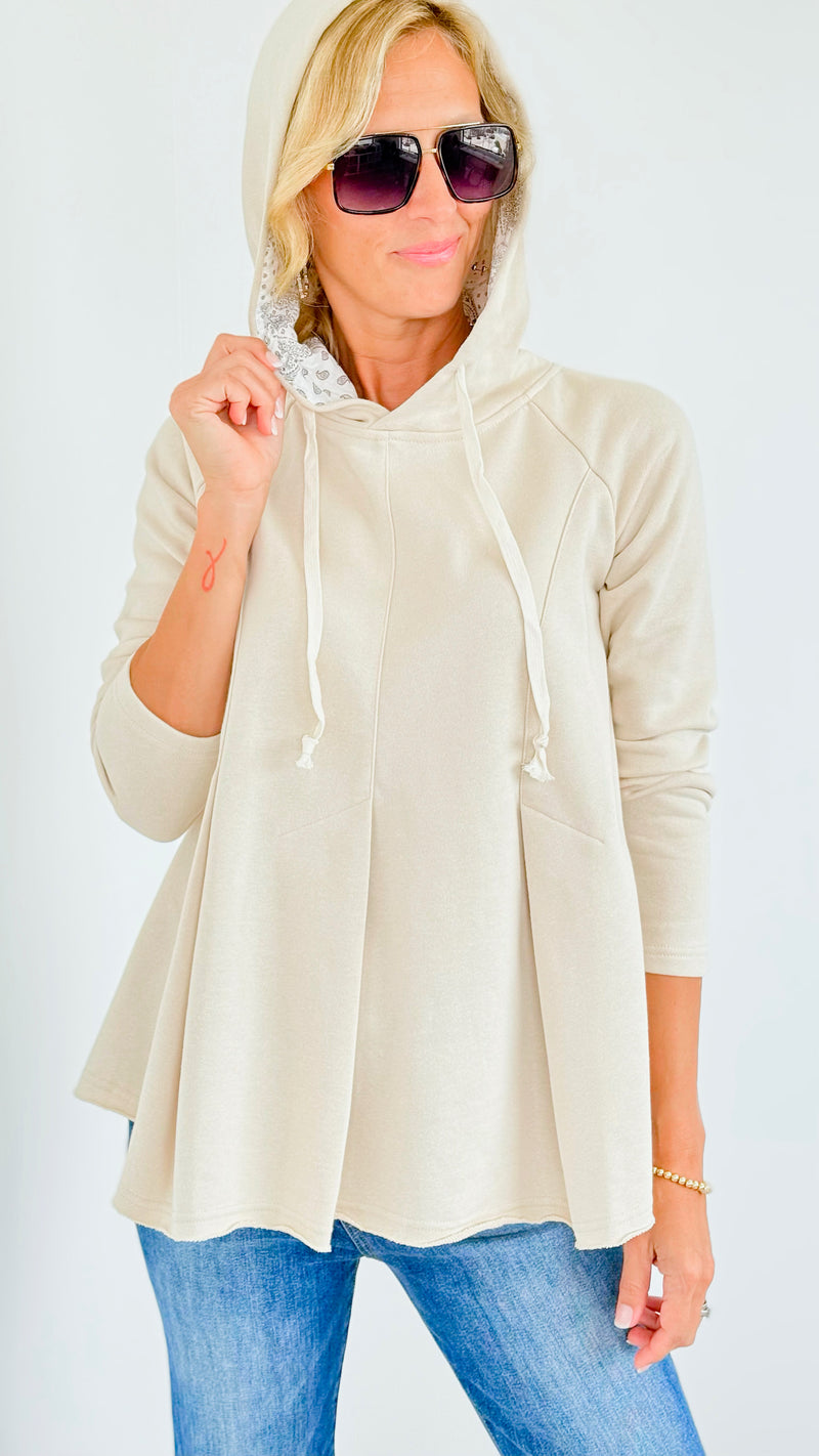 Hooded Raglan Sleeves Sweatshirt-130 Long Sleeve Tops-oddi-Coastal Bloom Boutique, find the trendiest versions of the popular styles and looks Located in Indialantic, FL