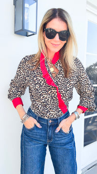 Fierce Ruffle Moment Top-130 Long Sleeve Tops-JODIFL-Coastal Bloom Boutique, find the trendiest versions of the popular styles and looks Located in Indialantic, FL