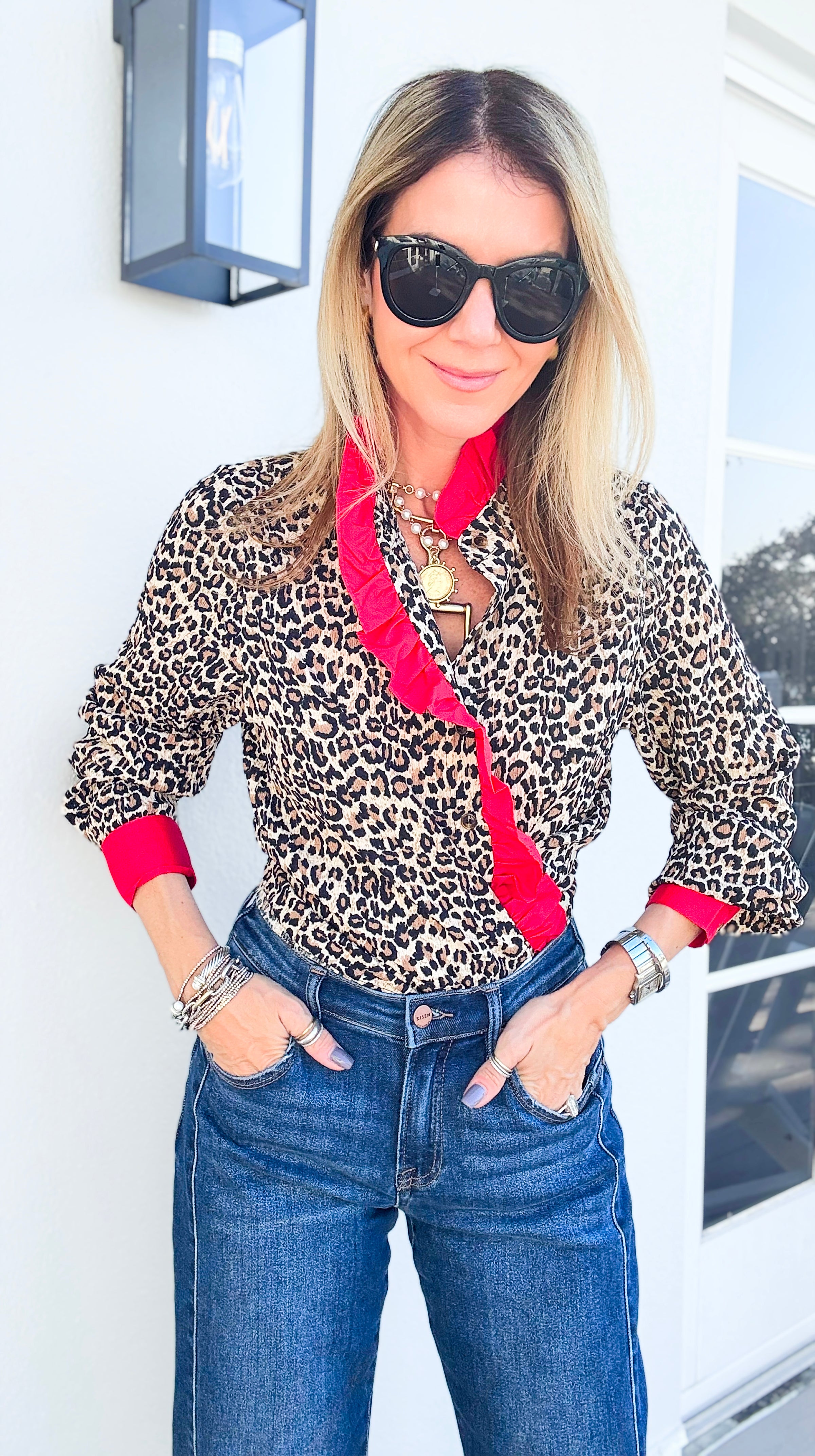 Fierce Ruffle Moment Top-130 Long Sleeve Tops-JODIFL-Coastal Bloom Boutique, find the trendiest versions of the popular styles and looks Located in Indialantic, FL