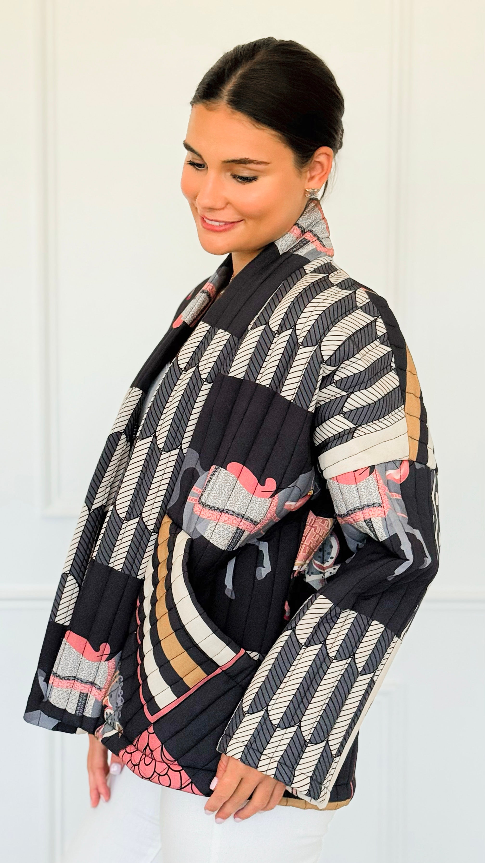 Carousel Dreams Italian Jacket- Dark-160 Jackets-K2-Coastal Bloom Boutique, find the trendiest versions of the popular styles and looks Located in Indialantic, FL