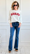 Word Play French Terry Sweatshirt-130 Long Sleeve Tops-White Birch-Coastal Bloom Boutique, find the trendiest versions of the popular styles and looks Located in Indialantic, FL