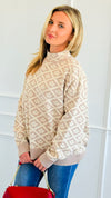 Darling Daisies Jacquard Sweater-140 Sweaters-TEA N ROSE-Coastal Bloom Boutique, find the trendiest versions of the popular styles and looks Located in Indialantic, FL