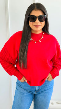 Fireside Sonata Sweater - Ruby-140 Sweaters-Zenana-Coastal Bloom Boutique, find the trendiest versions of the popular styles and looks Located in Indialantic, FL