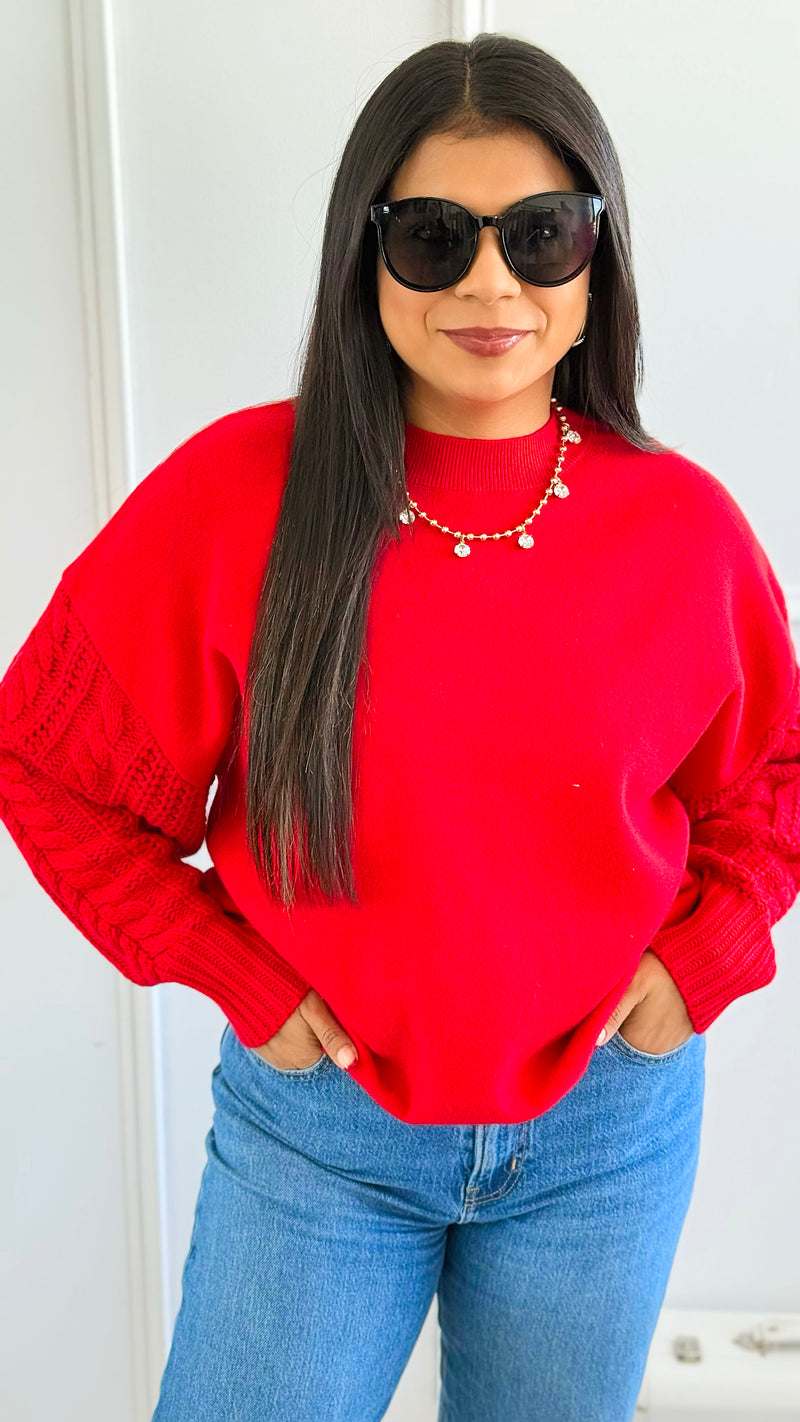 Fireside Sonata Sweater - Ruby-140 Sweaters-Zenana-Coastal Bloom Boutique, find the trendiest versions of the popular styles and looks Located in Indialantic, FL