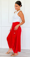 Lounge Nomad Italian Pant- Red-100 Pants-CLEAR S/ SENORITA C-Coastal Bloom Boutique, find the trendiest versions of the popular styles and looks Located in Indialantic, FL