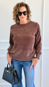 Cuddle Cloud Chenille Sweater-Brown-140 Sweaters-Zenana-Coastal Bloom Boutique, find the trendiest versions of the popular styles and looks Located in Indialantic, FL