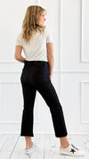 Flared Elegance Cropped Pants - Black-170 Bottoms-YELETE-Coastal Bloom Boutique, find the trendiest versions of the popular styles and looks Located in Indialantic, FL