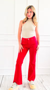 Ankle Flared Hem Statement Jeans-190 Denim-Mica Denim-Coastal Bloom Boutique, find the trendiest versions of the popular styles and looks Located in Indialantic, FL