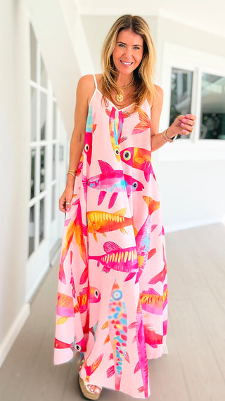 Tropical Fish Slip Italian Dress