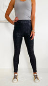 Crackle Glaze Foil Highwaist Leggings-170 Bottoms-Mono B-Coastal Bloom Boutique, find the trendiest versions of the popular styles and looks Located in Indialantic, FL