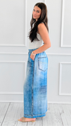 Drifted Denim Print Italian Pants-100 Pants-Italianissimo-Coastal Bloom Boutique, find the trendiest versions of the popular styles and looks Located in Indialantic, FL