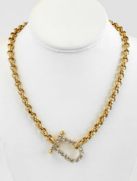 CZ Horsebit Necklace-230 Jewelry-YOCHI-Coastal Bloom Boutique, find the trendiest versions of the popular styles and looks Located in Indialantic, FL