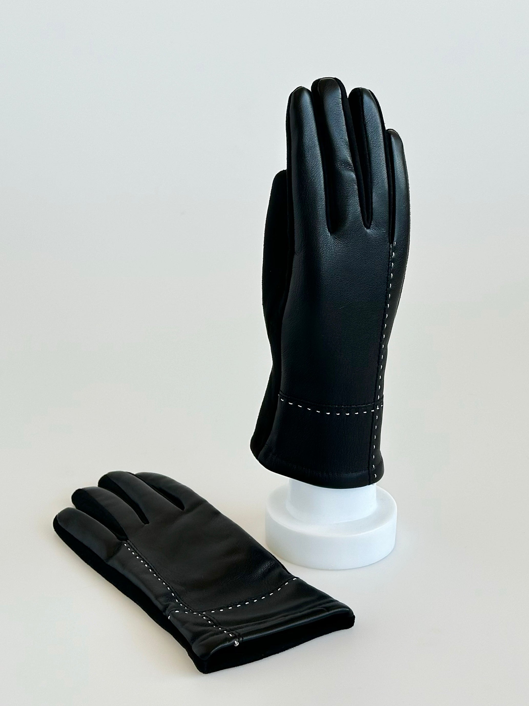 Vegan Leather Outseam Gloves - Black-260 Other Accessories-Original USA-Coastal Bloom Boutique, find the trendiest versions of the popular styles and looks Located in Indialantic, FL