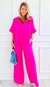 Desert Sunset Draped Set - Hot Pink-210 Loungewear/Sets-ODDI-Coastal Bloom Boutique, find the trendiest versions of the popular styles and looks Located in Indialantic, FL