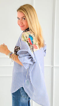 Pre Auth - L'uccello Italian Blouse-110 Long Sleeve Tops-Italianissimo-Coastal Bloom Boutique, find the trendiest versions of the popular styles and looks Located in Indialantic, FL