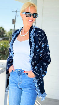 Midnight Canyon Fringe Cardigan