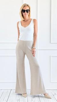 Shoreline Wide Leg Knit Pants - LT Mocha-170 Bottoms-Zenana-Coastal Bloom Boutique, find the trendiest versions of the popular styles and looks Located in Indialantic, FL