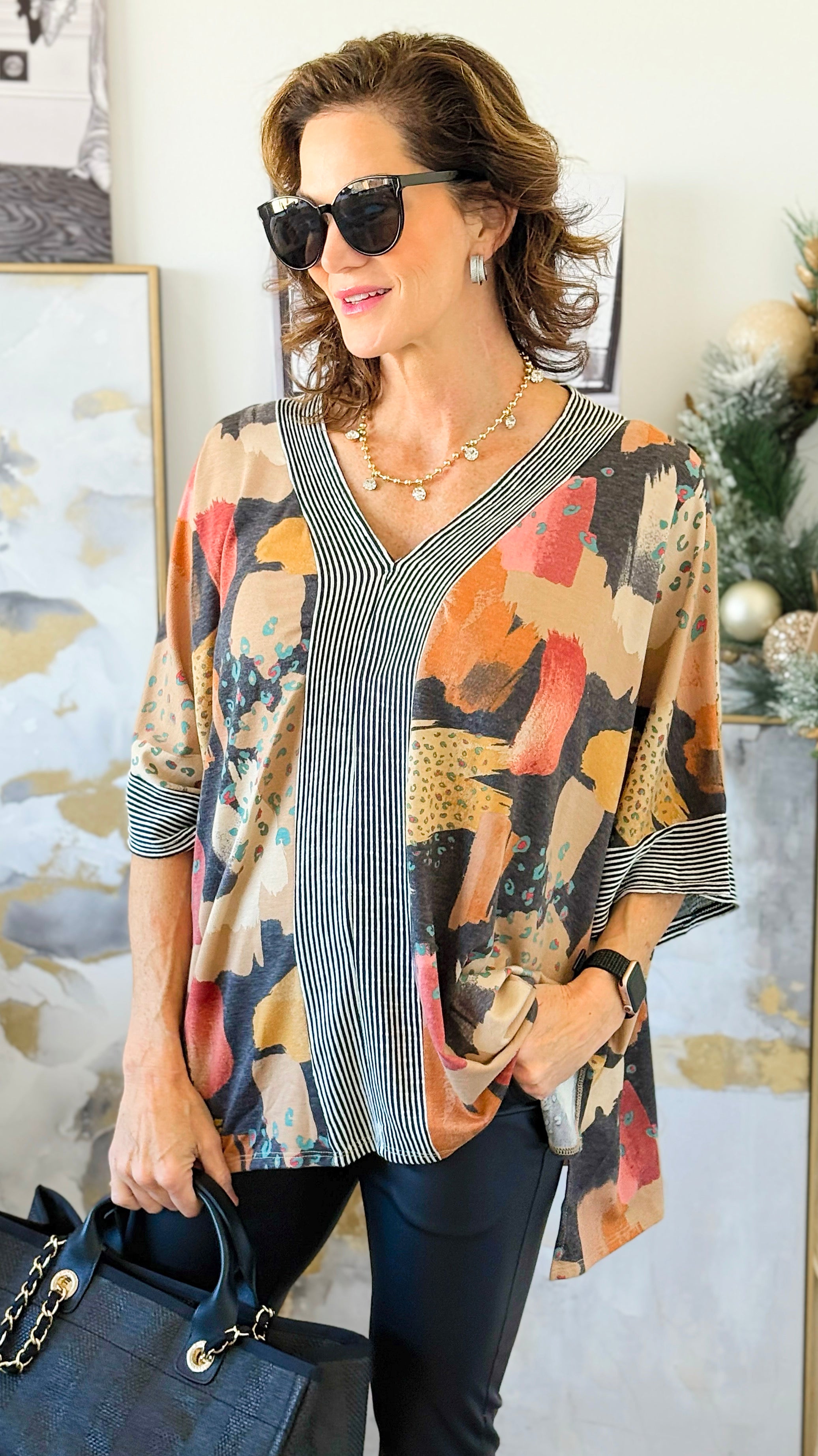 Capri Colorblock Poncho Top