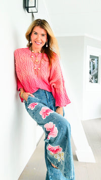 Vintage Blossom Corduroy Pants