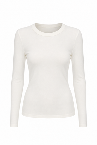 Round Neck Knit Top - Ivory