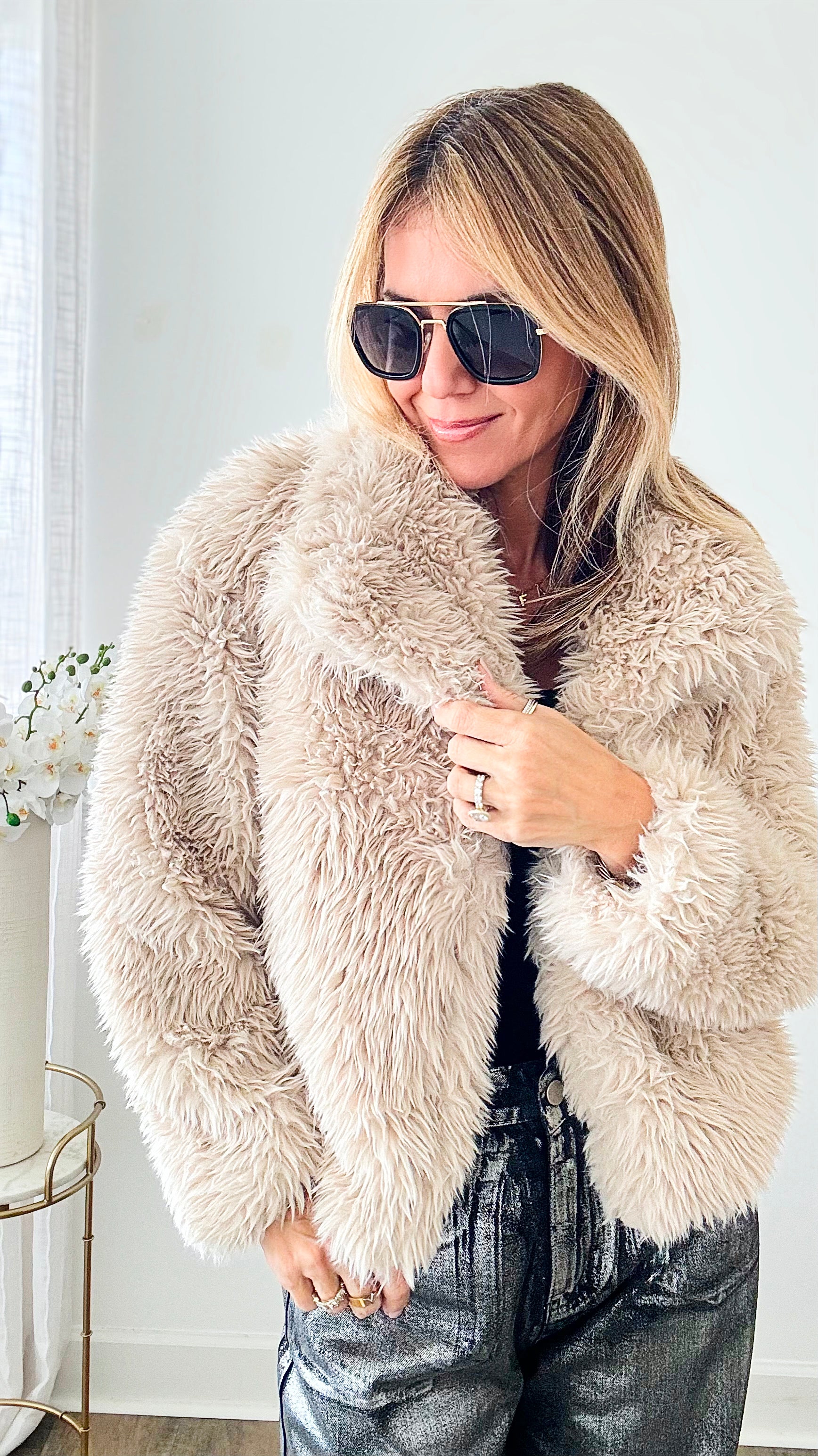City Slick Faux Fur Coat - Tan-160 Jackets-Love Tree Fashion-Coastal Bloom Boutique, find the trendiest versions of the popular styles and looks Located in Indialantic, FL