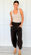 Structure & Ease Italian Barrel Pant- Brown-100 Pants-AZUL MONACO-Coastal Bloom Boutique, find the trendiest versions of the popular styles and looks Located in Indialantic, FL