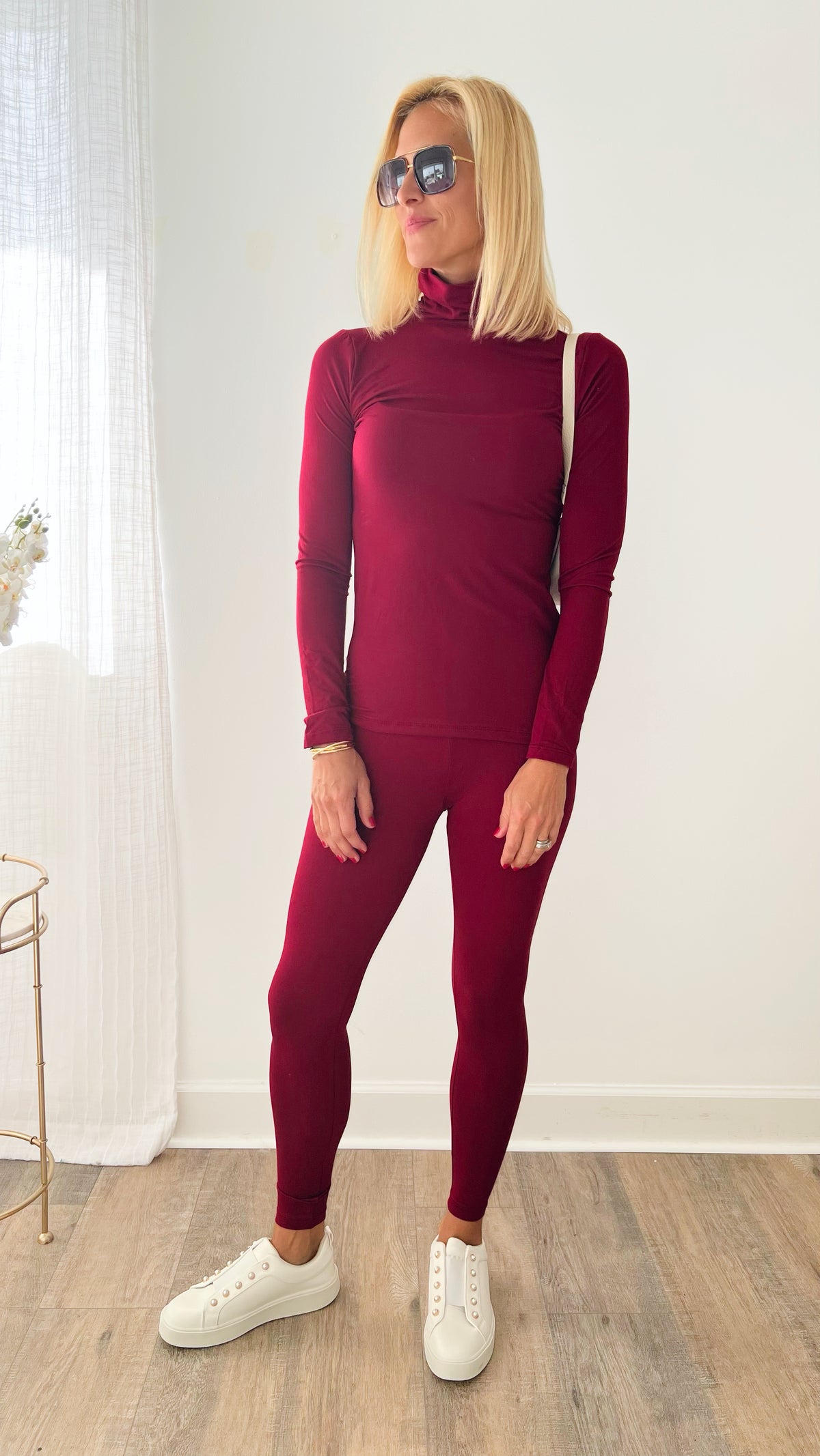 Brushed Microfiber Lounge Set- Cabernet-210 Loungewear/Sets-Zenana-Coastal Bloom Boutique, find the trendiest versions of the popular styles and looks Located in Indialantic, FL
