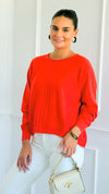 Spice Route Seam Detail Sweater - Burnt Orange-140 Sweaters-Zenana-Coastal Bloom Boutique, find the trendiest versions of the popular styles and looks Located in Indialantic, FL