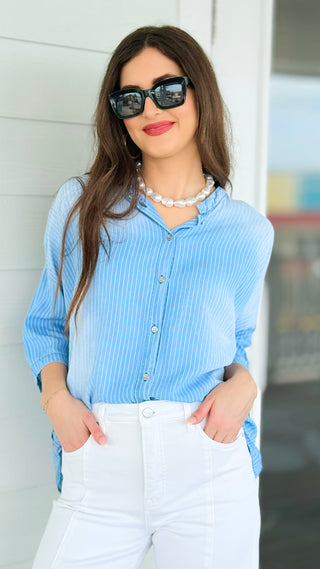 Quiet Stripe Button Down Top