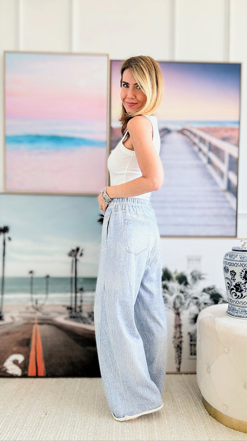 Faux Denim Situation Pant - Denim-170 Bottoms-Elan-Coastal Bloom Boutique, find the trendiest versions of the popular styles and looks Located in Indialantic, FL