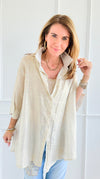 Glow Drift Italian Button Top-170 Bottoms-SEÑORITA C-Coastal Bloom Boutique, find the trendiest versions of the popular styles and looks Located in Indialantic, FL