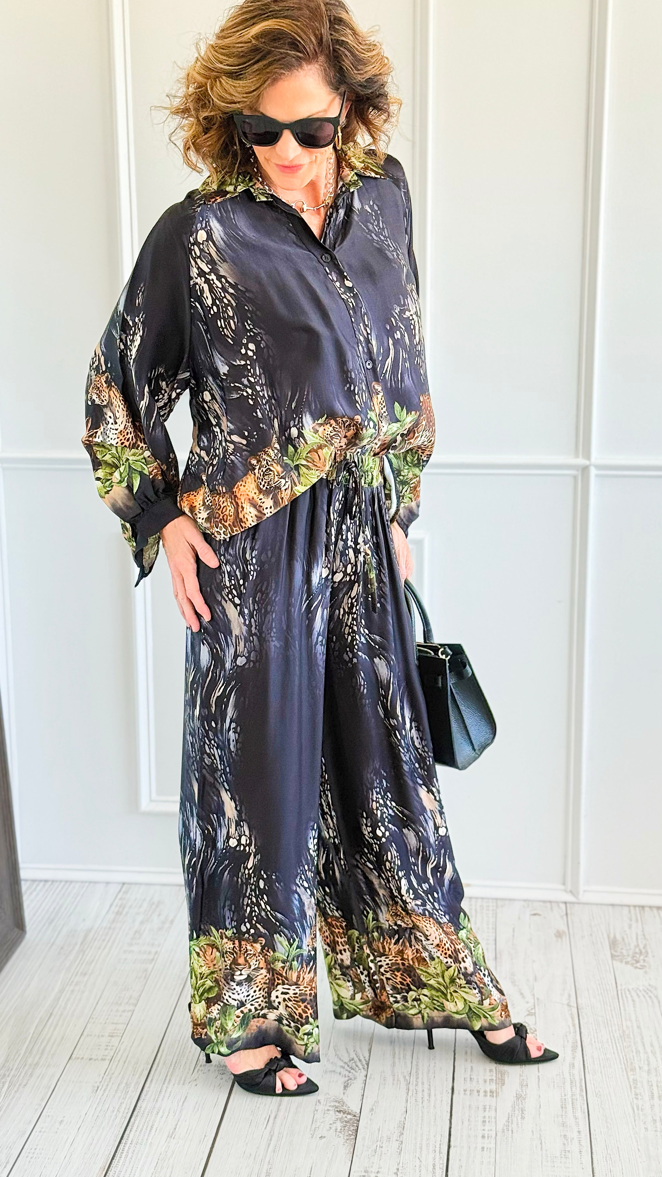 Nocturnal Leopard Italian Set-210 Loungewear/Sets-K2-Coastal Bloom Boutique, find the trendiest versions of the popular styles and looks Located in Indialantic, FL