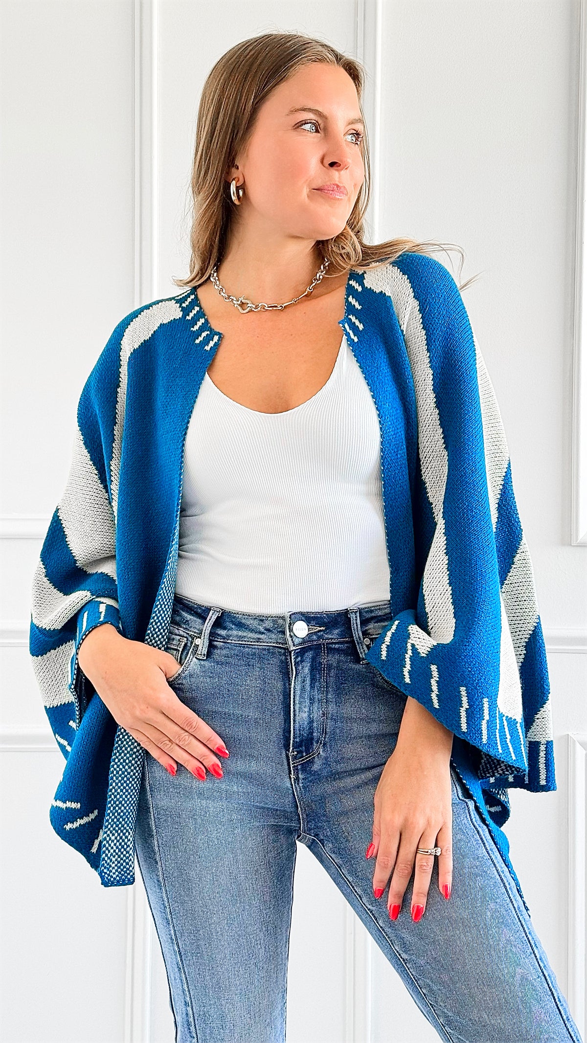 Folk Striped Cardigan-150 Cardigans/Layers-Kori America-Coastal Bloom Boutique, find the trendiest versions of the popular styles and looks Located in Indialantic, FL