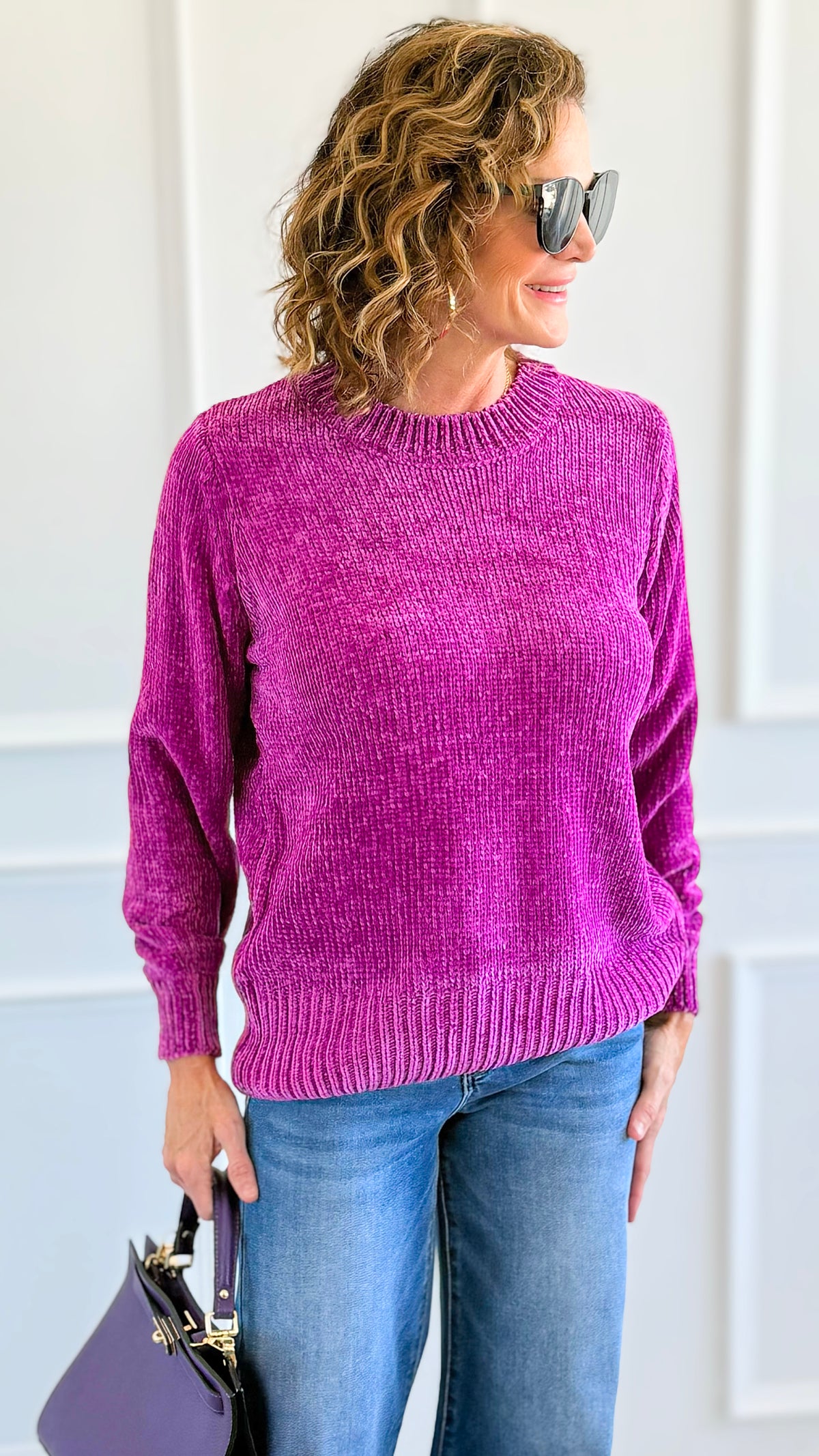 Cuddle Cloud Chenille Sweater-Lt Plum-140 Sweaters-Zenana-Coastal Bloom Boutique, find the trendiest versions of the popular styles and looks Located in Indialantic, FL