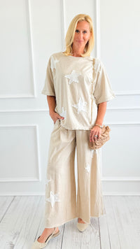 Starlit Comfort Relaxed Set-210 Loungewear/Sets-Blue Velvet-Coastal Bloom Boutique, find the trendiest versions of the popular styles and looks Located in Indialantic, FL