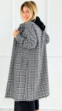 Weekend Plaid Hooded Coat-160 Jackets-mystree-Coastal Bloom Boutique, find the trendiest versions of the popular styles and looks Located in Indialantic, FL